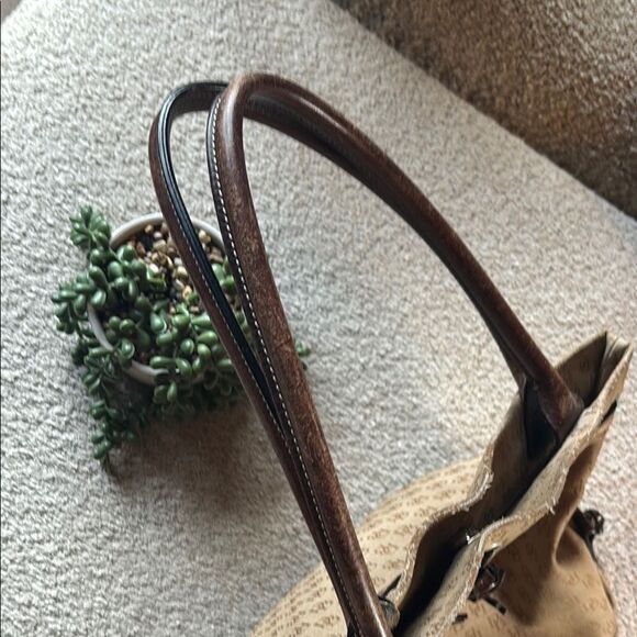 Dooney and Bourke Signature DB Leather tassel Tote Bag - Picture 5 of 15